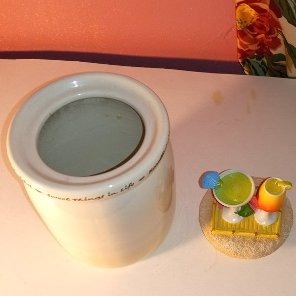 8" INCH YANKEE CANDLE COLORFUL FRUITY DRINK CANDLE HOLDER JAR WITH LID, EMPTY! - Picture 10 of 14